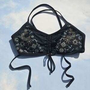Black Celestial Bikini Top Goth Bralette Top